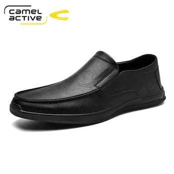 Deve Aktıf Marka En kaliteli Hakiki Deri Erkek Elbise Ayakkabı Moda Iş rahat ayakkabılar Erkekler Için Oxfords Klasik Siyah