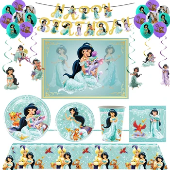 Disney Aladin Yasemin Prenses Temalı Mutlu Doğum Günü Partisi Dekorasyon Tek Kullanımlık Sofra Balon Afiş Bebek Duş Kız Hediye