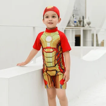 Disney Demir Adam Kaptan Amerika Örümcek Adam çocuk Siyam 3-11 Yaşında Mayo Çocuk sörf kıyafeti