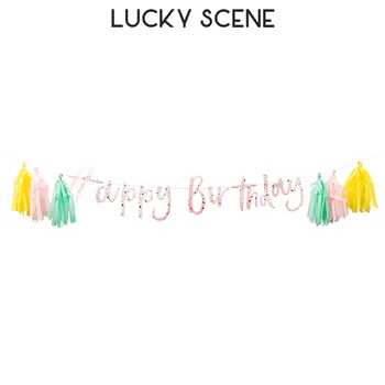 Doğum günü Partisi Bayrağı El Harfli Afiş Bebek Mutlu Doğum Günü Dekorasyon Bebek Duş Odası Dekorasyon Parti Malzemeleri S01178