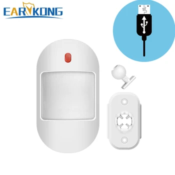EARYKONG Hareket sensör dedektörü 1527 Tipi 433MHz Kablosuz Kızılötesi Dedektör Desteği 5V USB güç kaynağı ev alarm sistemi İçin