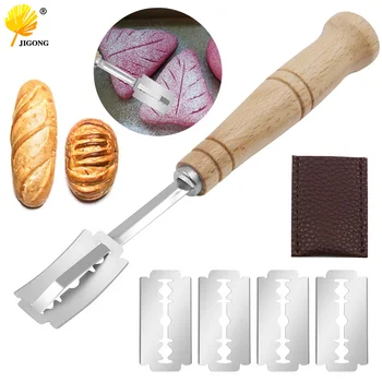 Ekmek Kesici Fransız Ekmek Bıçakları Mutfak Aletleri Normal Ahşap Uzun Saplı Pişirme Aksesuarı Avrupa Tarzı Kavisli Kemer Tost Bıçağı