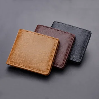 Erkek Uzun İnce İnce Cüzdan Vintage Pu Deri Erkek Kredi kart tutucu Kahverengi Para Çantalar Katı Sadelik Cüzdan Adam için Yeni