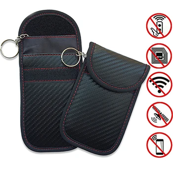 Faraday Kart Araba Anahtarları Durumda FOB Sinyal Engelleyici Çantası RFID Koruyucu Anahtar Kredi Kartı Çantaları Organizatör Gizlilik Koruması için BAG1042