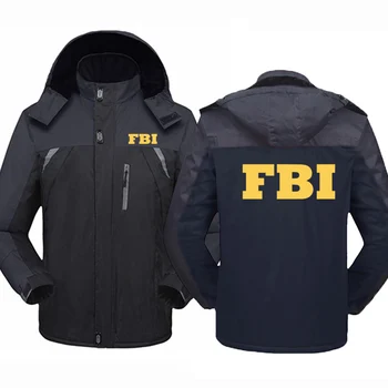 FBI 2021 erkek Yeni Sonbahar Ve Kış Moda Kalın İsıtıcı Parka Kapşonlu Rüzgarlık Pamuk Kalın Ceket Slim Fit Casual Ceket Tops