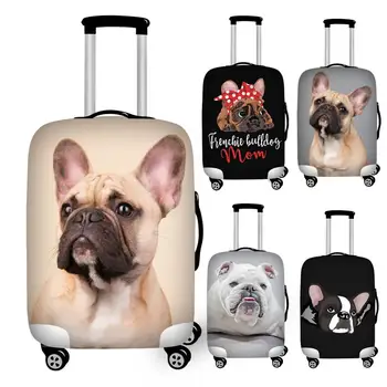 Fransız Bulldog Baskı Seyahat Bagaj tozluk Streç Koruyucu bavul kılıfı için 18 