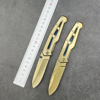 Gerber Paralite Katlanır Cep Bıçak Tüm Çelik Konstrüksiyon Şampanya Altın Titanyum 7Cr17MoV Bıçak Açık Kamp EDC Araçları