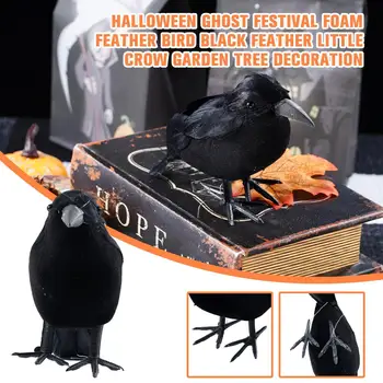 Gerçekçi Yeni Siyah Raven Tüylü Karga Cadılar Bayramı Prop Fantezi Aksesuar Elbise T4g4