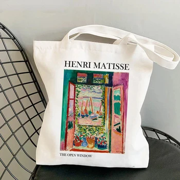 Henri Matisse Kadın Alışveriş Çantası Yaşam Çantası Harajuku Alışveriş Tuval Alışveriş Çantası Kız Çanta Tote Omuz Bayan Çantası Plaj Çantası