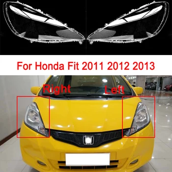 Honda Fit için Ön far camı Lens Şeffaf Kapak Kabuk Otomatik Far Kabuk Maskeleri Farlar Abajur Lambası 2011-2013