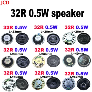 JCD 1 adet Yeni Ultra ince hoparlör 32 ohm 0.5 watt 32R 0.5 W hoparlör Çapı 23mm 28mm 36mm 40mm 50mm 57mm Hoparlör