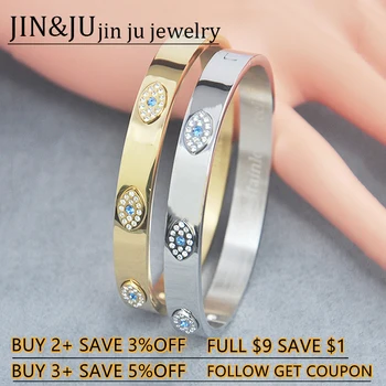 JIN&JU  Stainless Steel Bracelet Bangle For Women Italia Bijoux Femme украшения 2021 бижутерия парные браслеты  подарок девушке
