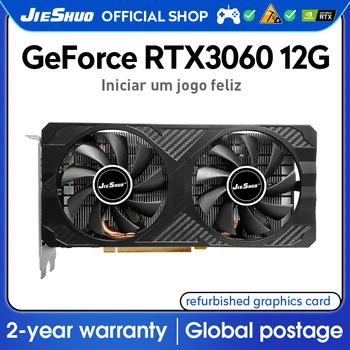 Jıeshuo Grafik Kartları RTX3060 12g Oyun GDDR6 GPU Bilgisayar Pc 192bit DP * 3 PCI express x16 4.0 Ekran Kartı
