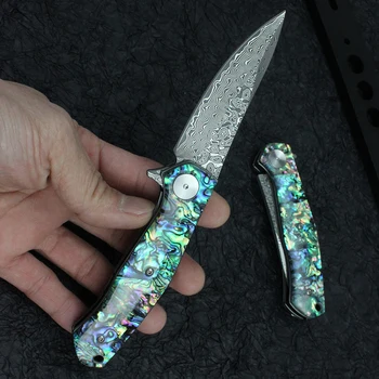 Katlanır bıçak Yeni stil kolu kabuk Saf manuel Şam bıçak Desen çelik açık EDC araçları