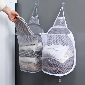 Katlanır çamaşır sepeti Organizatör Kirli Giysiler için Banyo Elbise Örgü saklama çantası Ev Duvar Asılı Sepet Çerçeve Kova