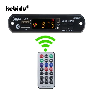 kebıdu 5 V-12 V Bluetooth MP3 WMA WAV Dekoder Kurulu Ses Modülü müzik hoparlörü Araba Araçlar MP3 USB FM TF Radyo + Uzaktan Kumanda