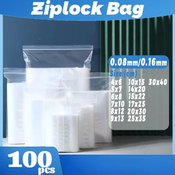 Kilitli plastik torbalar Şeffaf Kullanımlık Fermuar Temizle Ambalaj Zip Kilit Poli çanta için