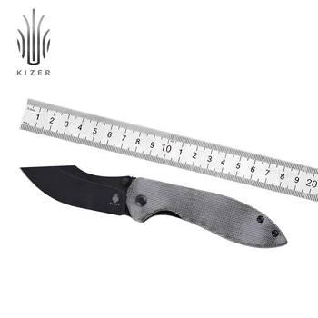 Kizer av bıçağı V4548N1 2021 Yeni Varış Siyah Micarta Kolu Siyah N690 Çelik Bıçak Açık Bıçak Bilyalı Rulmanlar ile