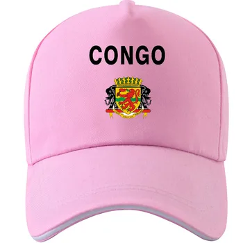 Kongo Gençlik Öğrenci Dıy Ücretsiz Custom Made Adı Numarası Şapka ulusal bayrak Fransız Ülke Kolej Baskı Fotoğraf Logosu beyzbol şapkası