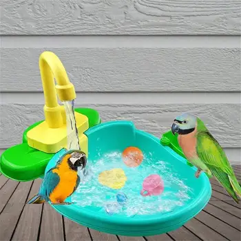 Kuş Küvet Musluk Pet Papağan Parakeet Cockatiel Çeşmeler Spa Havuzu Duş Çok Fonksiyonlu Oyuncak Temizleme Aracı