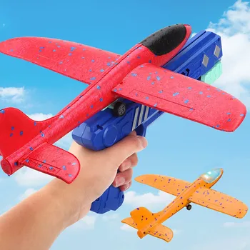 Köpük Uçak 10 M Launcher Mancınık Uçak oyuncak silah Çocuk Açık Oyun Kabarcık Modeli Çekim Fly Dolambaçlı Oyuncaklar