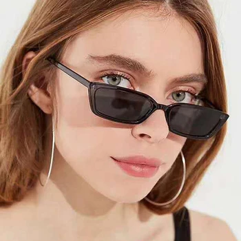 Küçük Boy Kare Güneş Kadınlar Marka Tasarımcısı Moda Retro Bayanlar güneş gözlüğü Kadın Siyah Oculos De Sol Feminino UV400