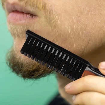 Kıl Dalga Saç Sakal Fırçası Saç Tarak Ahşap Saplı Büyük Kavisli Tarak Erkekler Doğal Kıl Tarak Saç Şekillendirici Araçları