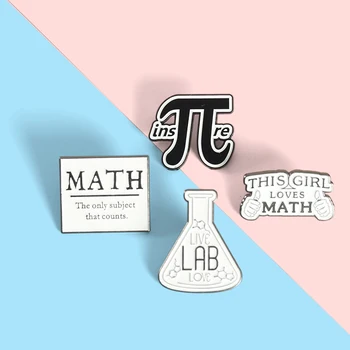 Laboratuvar Logosu Matematik Genius Emaye Pin Yaka rozetleri Broş Pin Takı Aksesuarları Arkadaş Hediye Takım Logosu Toptan
