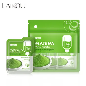 LAIKOU matcha çayı Maskesi Çamur Torbası 5g * 12 Ferahlatıcı Yüz Cilt Bakım Ürünleri yüz için maske cilt bakımı