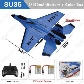 LED ışıkları ile SU35 RC uçak uçak uzaktan kumanda uçan Modeli planör uçak SU57 EPP köpük oyuncaklar çocuk hediyeler için