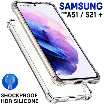 Lüks Silikon Şeffaf Telefon Kılıfı için Samsung Galaxy S21 S22 Ultra S20 FE A12 A52s 5g A53 S10 Artı A50 A52 A32 A51 A71 A72 Kapak