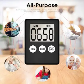 Manyetik Mutfak Zamanlayıcı mutfak zamanlayıcısı LCD Dijital Ekran Saat Mutfak geri sayım sayacı Mutfak Pişirme İçin Duş Çalışma Kronometre