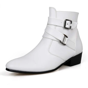 Marka erkek Botları Hakiki Deri Oxford Elbise Ayakkabı Erkek İngiliz Chelsea Ayakkabı Erkek Kış İş Noktası Ayakkabı 2019