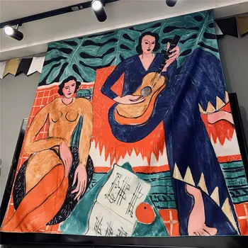 Matisse kadın Gitar Goblen Ev Dekoratif Kumaş Sanatsal Yağlıboya Goblen duvar bezi Oturma Odası için Sanat ve El Sanatları