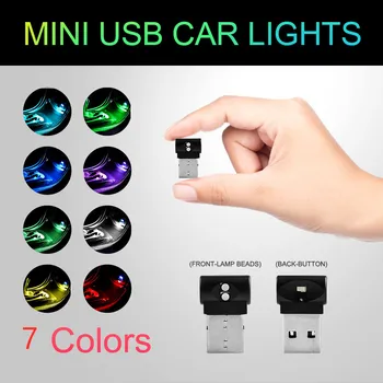 Mini USB LED araba ışık dekoratif lamba acil aydınlatma PC renkli neon ışık araba aksesuarları oto iç atmosfer ışığı