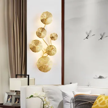Modern Duvar Lambası Lotus Yaprağı Duvar Aplik Banyo için Led ışıkları LOFT Dekor Endüstriyel Dekor için Yatak Odası Başucu Aydınlatma Armatürü