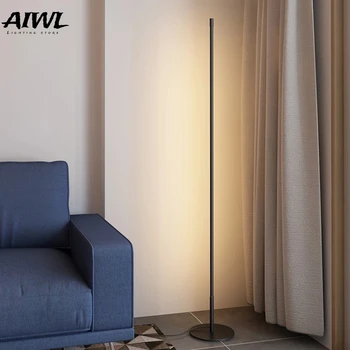 Modern Minimalist zemin lambası LED kısılabilir zemin ışıkları Nordic oturma odası yatak odası kanepe ayakta lamba kapalı dekor aydınlatma armatürleri