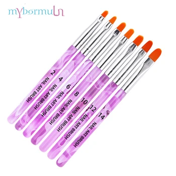 MYBORMULA 7 adet / grup Nail Art Fırça Kalemler UV Jel Uzatma Builder Boyama Çizim Fırçalar set Manikür Araçları Set Kiti
