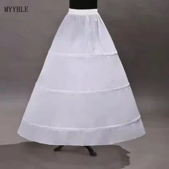 MYYBLE Ucuz Beyaz Kadın Düğün Petticoats 3 Katmanlar Çelik Halka Elastik Kemer Düğün Aksesuarları Jüpon