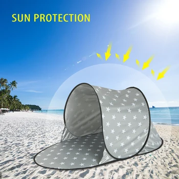 Otomatik Açık Bebek plaj çadırı Su Geçirmez Anti UV plaj çadırı Ultralight kolay kurulan çadır Yaz Deniz Güneş Barınakları Tente Tente