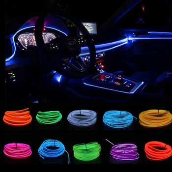 Otomobil Atmosfer Lamba Araba iç mekan aydınlatması LED Şerit Dekorasyon Garland Tel halat boru Hattı Esnek Neon Diyot USB sürücüsü