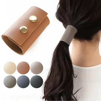 PU Katlanabilir Hairband Kadınlar Kızlar için Sihirli At Kuyruğu Tutucu Streç Saç kravat Kafa Bandı Halat
