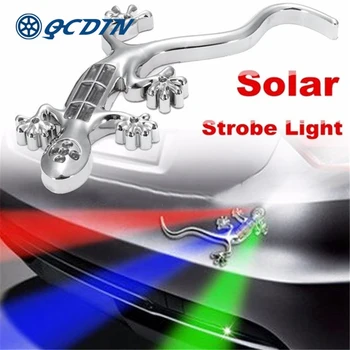 QCDIN Araba LED Sinyal Lambası Gecko Kertenkele Çıkartması Logo çıkartması Uyarı Amblem Rozeti flaş ışığı Araba Kamyon Motosiklet dış ışıklar