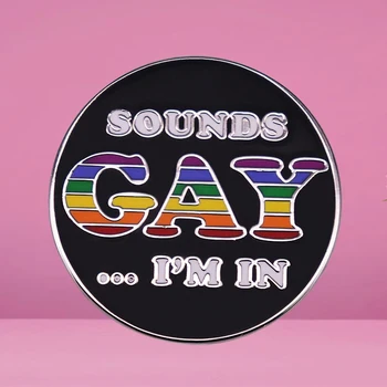 Rozet Lezbiyen Gurur Gökkuşağı LGBTQ Emaye Pin ben Gay geliyor