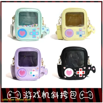Sevimli Oyun Makinesi Lolita Itabag Şeffaf 15cm 20cm Bebek Çanta omuzdan askili çanta Cosplay Harajuku Kız Üniforma postacı çantası Cu