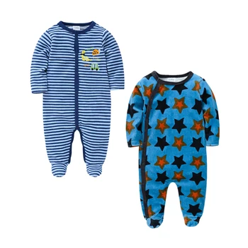 Sonbahar Kış Toddler Bebek Erkek Tulum Pijama 0 - 12M Sonbahar Bebek Kız Pijama Tulum 2 ADET Yenidoğan Giysileri Çocuklar için Kıyafetler