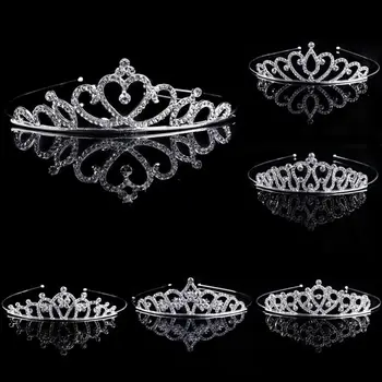Takı Kafa Bandı Kadınlar için Balo Parti Kraliçe Prenses Taç Gelin saç aksesuarları Kristal Düğün Tiaras Rhinestone