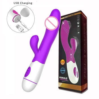 Tavşan Vibratör 30 Hız G Noktası Yapay Penis Vibratör Silikon Su Geçirmez Klitoris Stimülatörü vajina masaj aleti Yetişkin Seks Oyuncakları Kadınlar İçin