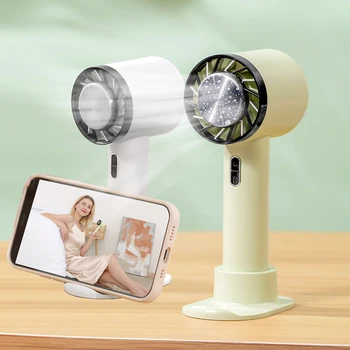 Taşınabilir el fanı Yarı İletken Soğutma Klima Fan 2200mAh Pil Mini USB Şarj Edilebilir El Fan Açık