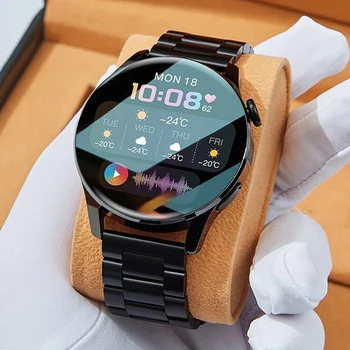 telefon için Xiaomi Huawei Android EKG akıllı izle erkekler Android 2022 Bluetooth Çağrı Smartwatch Kan Basıncı Kalp Hızı Erkekler Spor